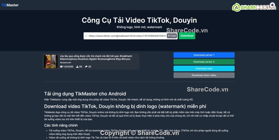 Source code get link tiktok,source code git link douyin,chia se code get link tiktok,code get link tiktok reactjs,code api get link tiktok php